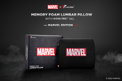 Get The Best Heroic Support With The TTRacing XL Memory Foam Lumbar Pillow With Cooltec Gel - Marvel Edition